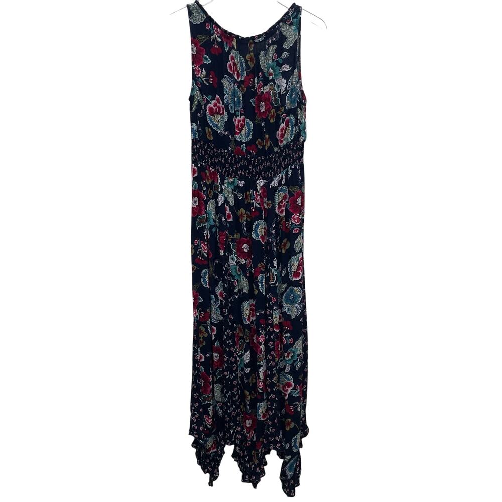 Bila Boho Sleeveless Floral Handkerchief Hem Maxi Sundress Size Large - Picture 7 of 9